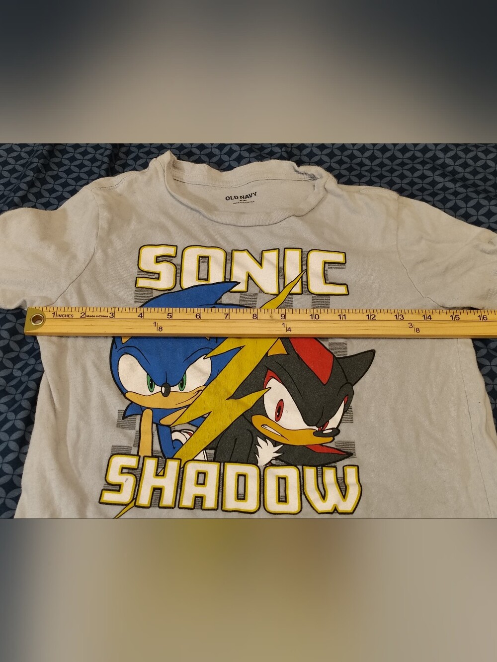 Sonic & Shadow Graphic Tee Boys Size 8(M) - Light Grey - Old Navy - Picture 3 of 8